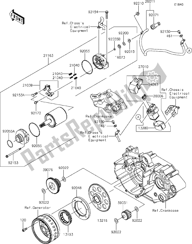 Alle onderdelen voor de 20 Starter Motor van de Kawasaki KLX 230R 2020
