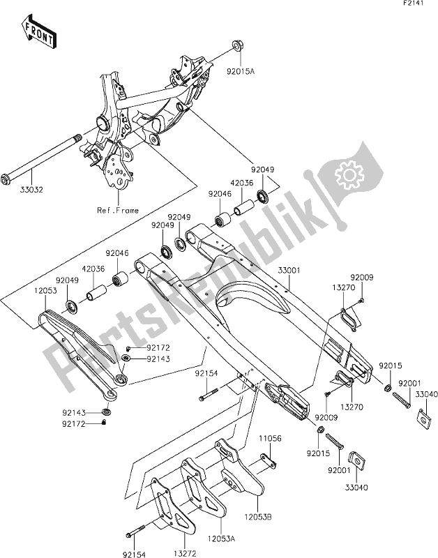 All parts for the 24 Swingarm of the Kawasaki KLX 230R 2020