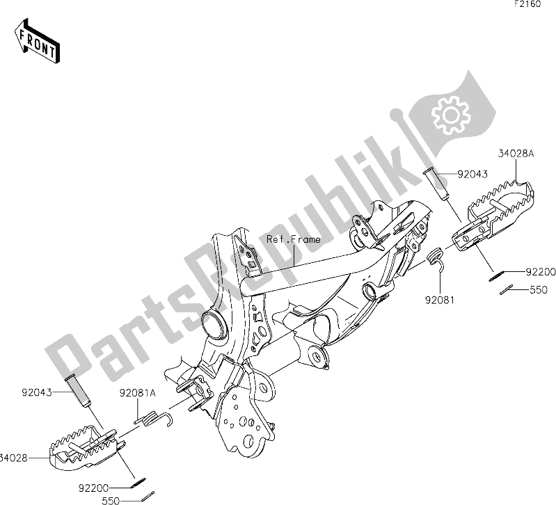 All parts for the 26 Footrests of the Kawasaki KLX 230R 2020