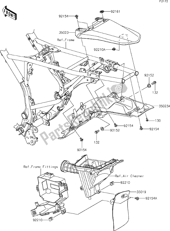 All parts for the 28 Rear Fender(s) of the Kawasaki KLX 230R 2020