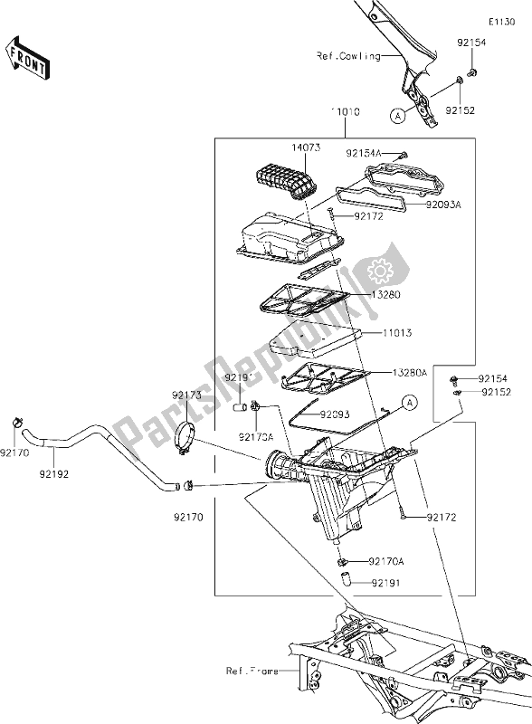 All parts for the 3 Air Cleaner of the Kawasaki KLX 230R 2020