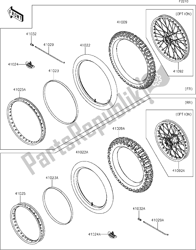 All parts for the 30 Tires of the Kawasaki KLX 230R 2020