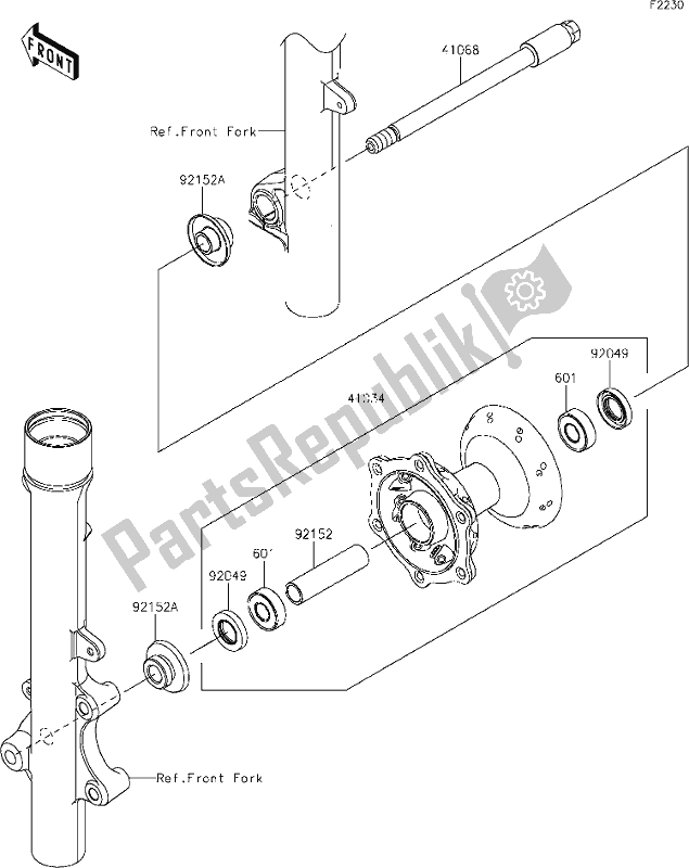 Tutte le parti per il 31 Front Hub del Kawasaki KLX 230R 2020