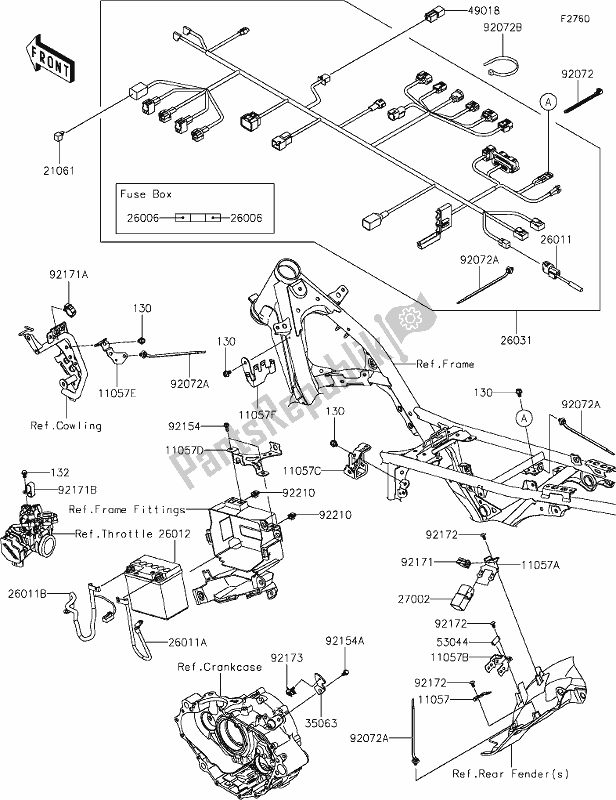 All parts for the 44 Chassis Electrical Equipment of the Kawasaki KLX 230R 2020