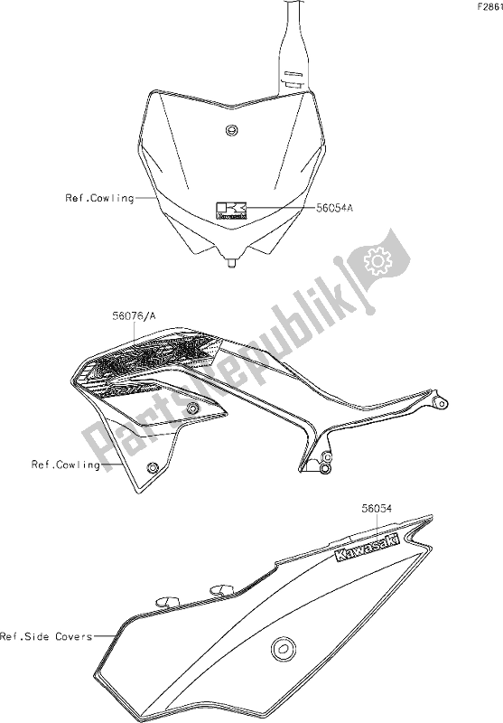 Alle onderdelen voor de 46 Decals van de Kawasaki KLX 230R 2020