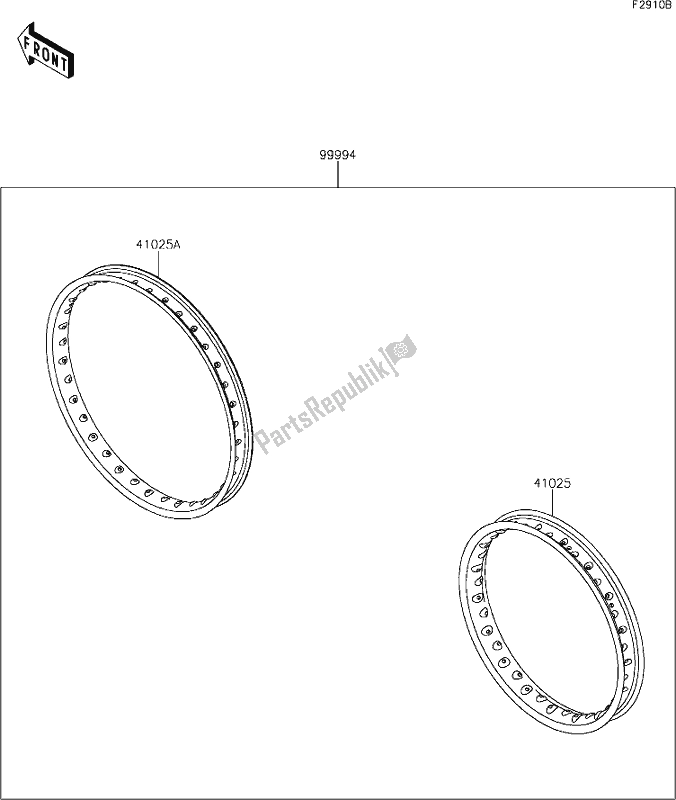 Alle onderdelen voor de 50 Accessory(rim) van de Kawasaki KLX 230R 2020