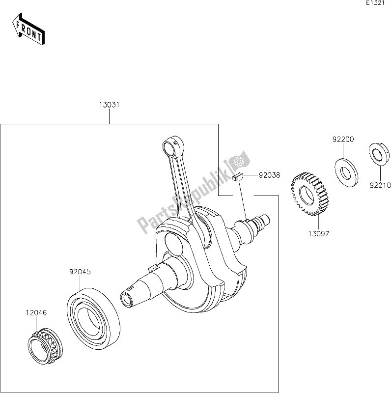 Tutte le parti per il 7 Crankshaft del Kawasaki KLX 230R 2020