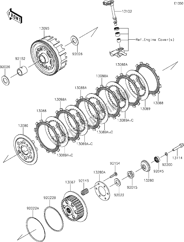 All parts for the 8 Clutch of the Kawasaki KLX 230R 2020