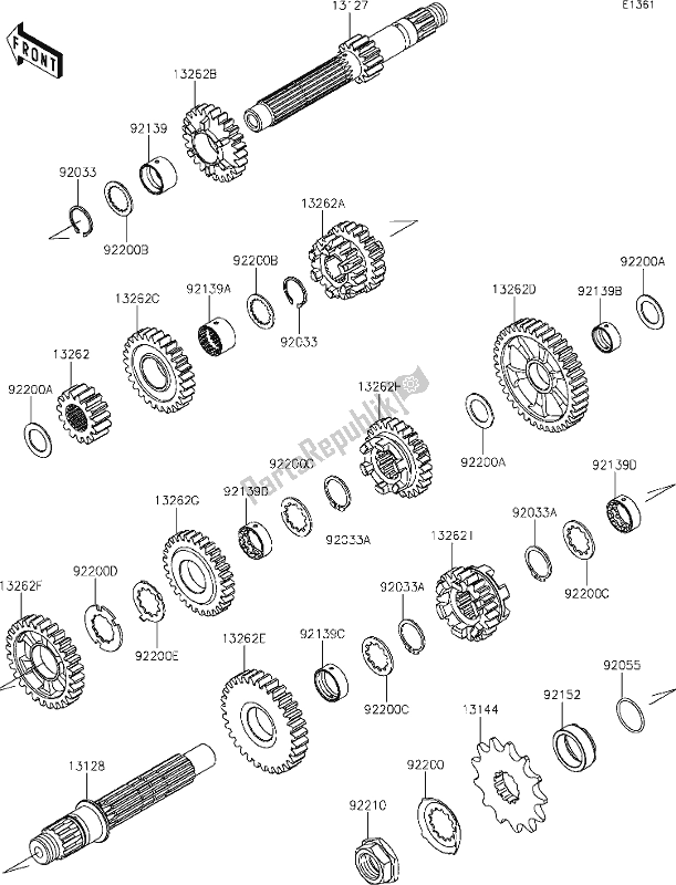 Todas as partes de 9 Transmission do Kawasaki KLX 230R 2020