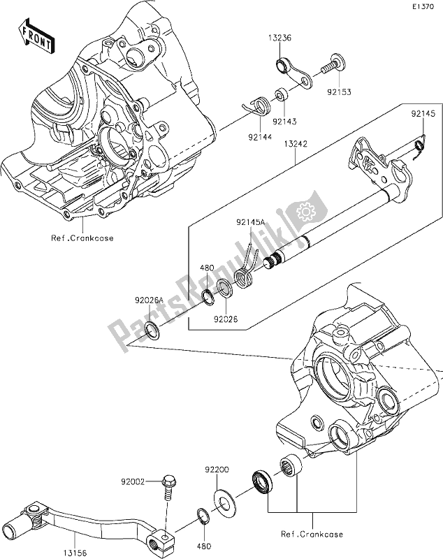 Wszystkie części do 11 Gear Change Mechanism Kawasaki KLX 230R 2021