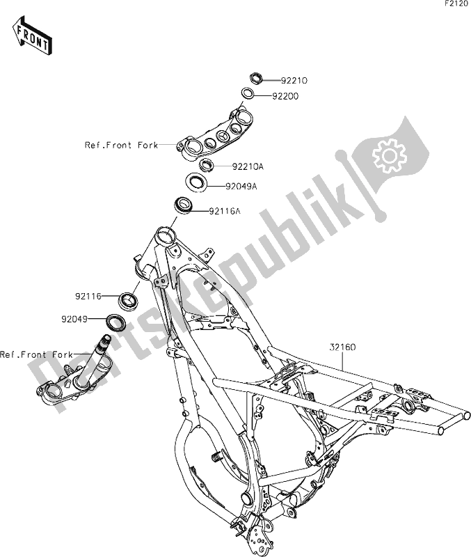 All parts for the 21 Frame of the Kawasaki KLX 230R 2021