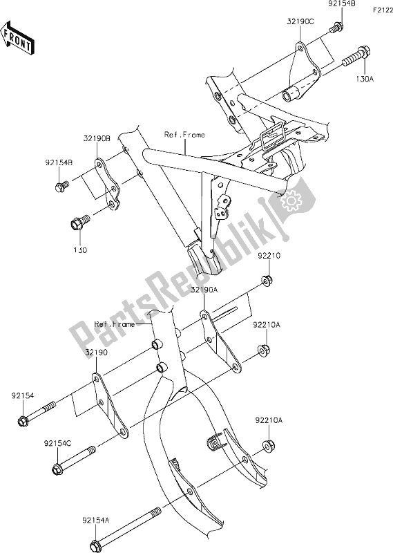 Toutes les pièces pour le 22 Engine Mount du Kawasaki KLX 230R 2021