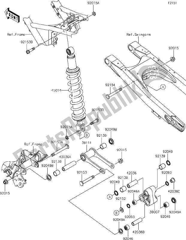 Toutes les pièces pour le 25 Suspension/shock Absorber du Kawasaki KLX 230R 2021