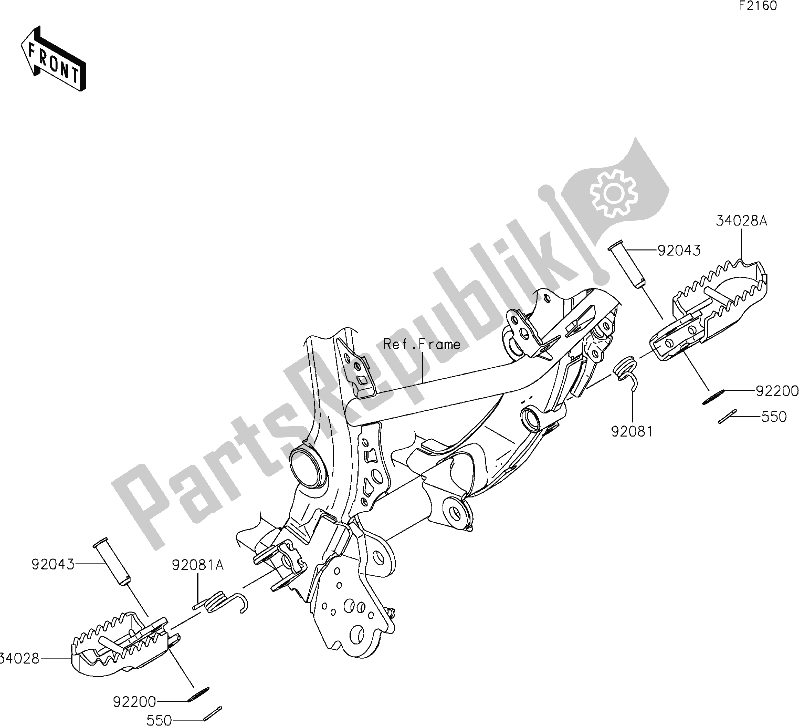 Todas as partes de 26 Footrests do Kawasaki KLX 230R 2021