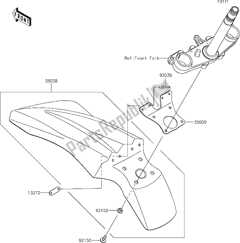 Tutte le parti per il 27 Front Fender(s) del Kawasaki KLX 230R 2021