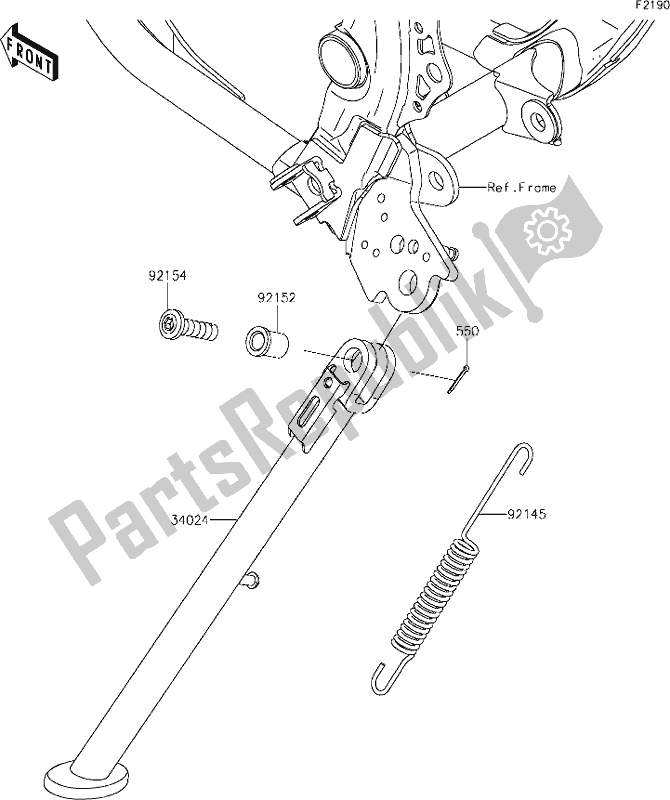 Todas as partes de 29 Stand(s) do Kawasaki KLX 230R 2021