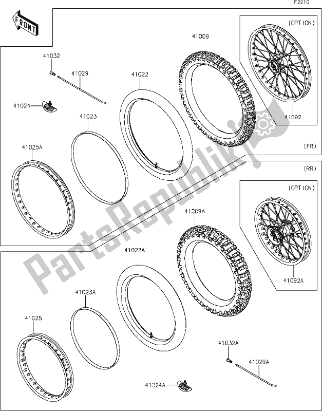 Tutte le parti per il 30 Tires del Kawasaki KLX 230R 2021