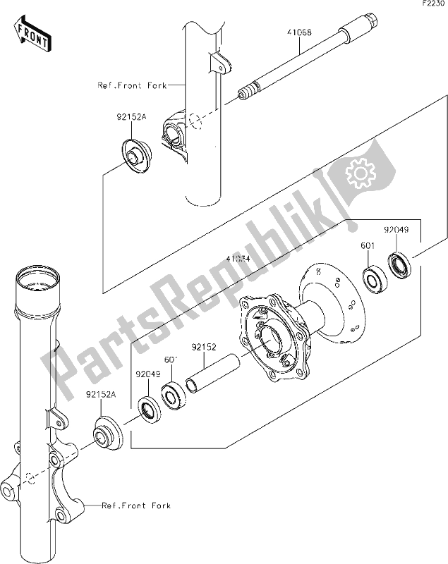 Todas las partes para 31 Front Hub de Kawasaki KLX 230R 2021