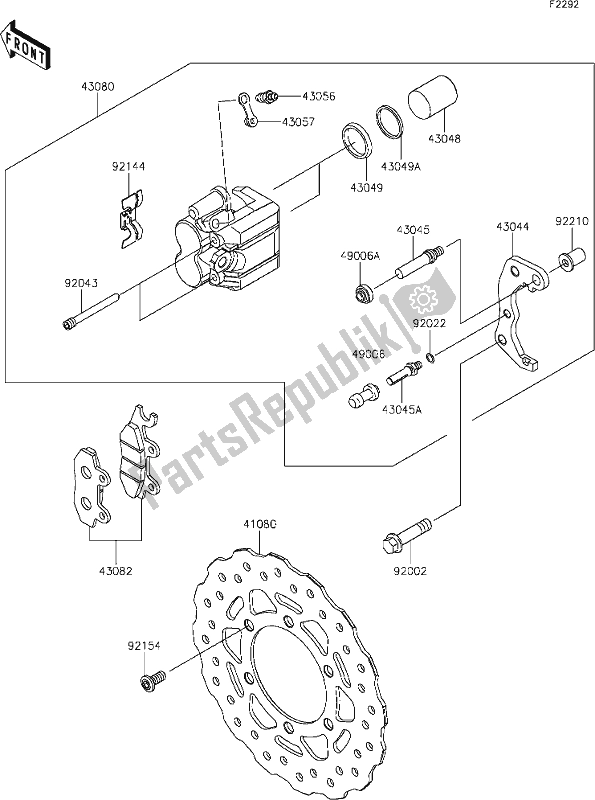 All parts for the 35 Front Brake of the Kawasaki KLX 230R 2021