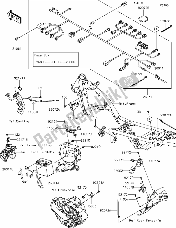 Tutte le parti per il 44 Chassis Electrical Equipment del Kawasaki KLX 230R 2021