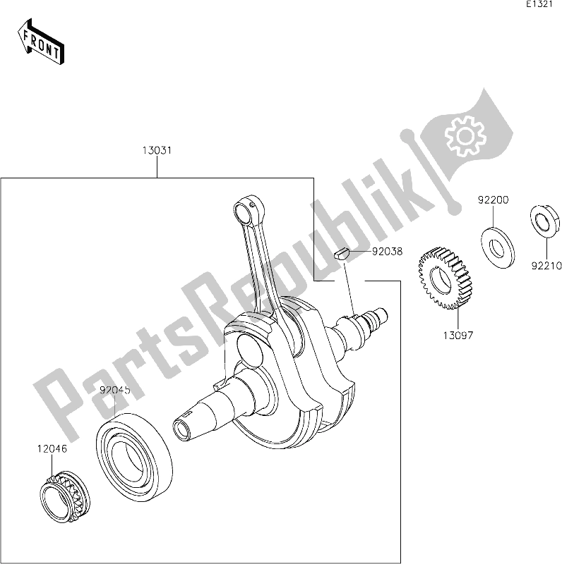 Todas las partes para 7 Crankshaft de Kawasaki KLX 230R 2021