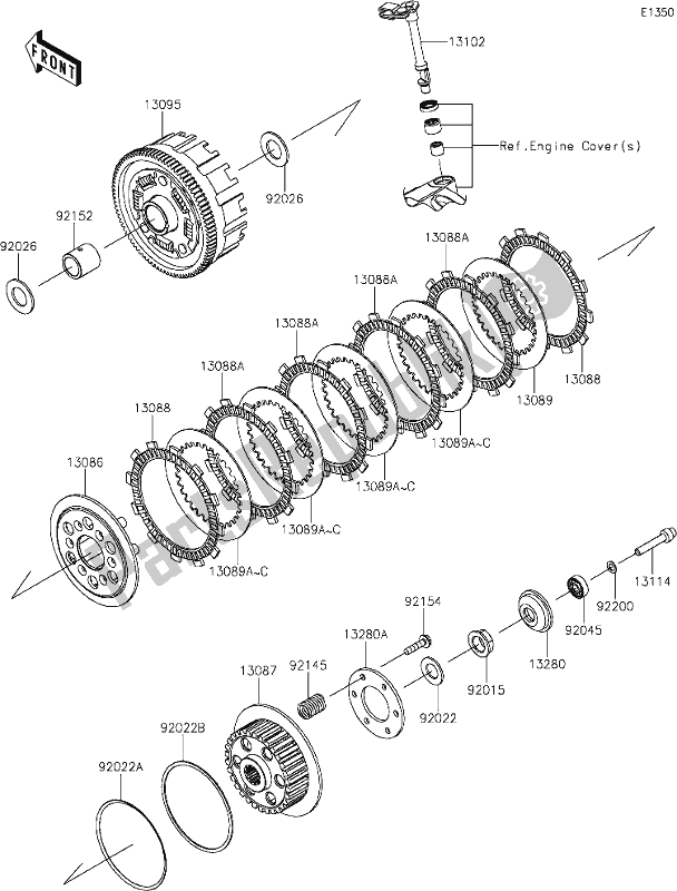 All parts for the 8 Clutch of the Kawasaki KLX 230R 2021