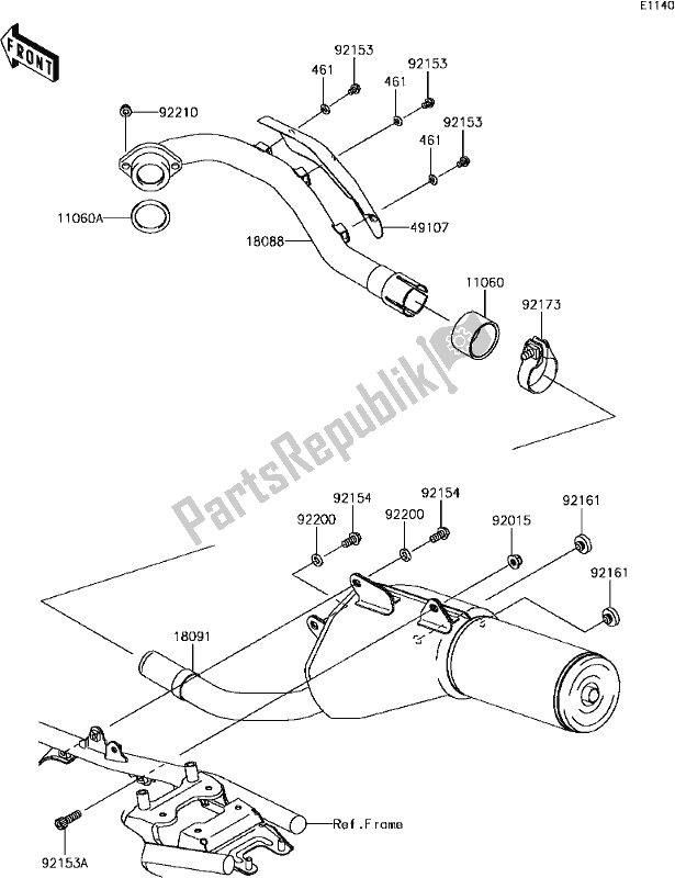 Todas las partes para B-7 Muffler(s) de Kawasaki KLX 250S 2017