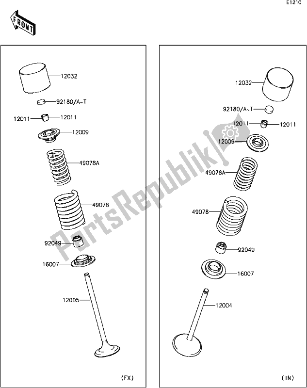 All parts for the B-8 Valve(s) of the Kawasaki KLX 250S 2017