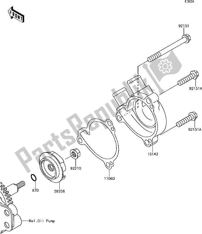 Alle onderdelen voor de C-12water Pump van de Kawasaki KLX 250S 2017