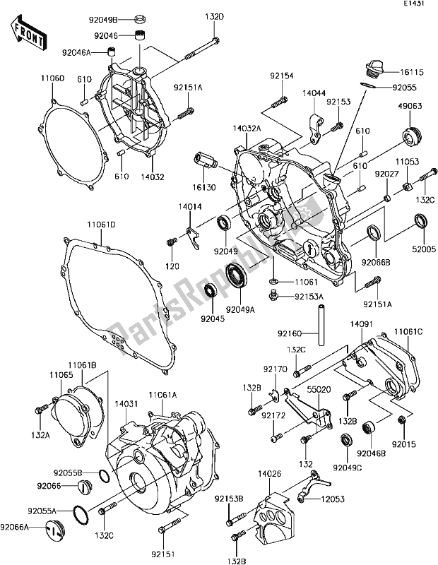 Tutte le parti per il C-5 Engine Cover(s)(2/2) del Kawasaki KLX 250S 2017