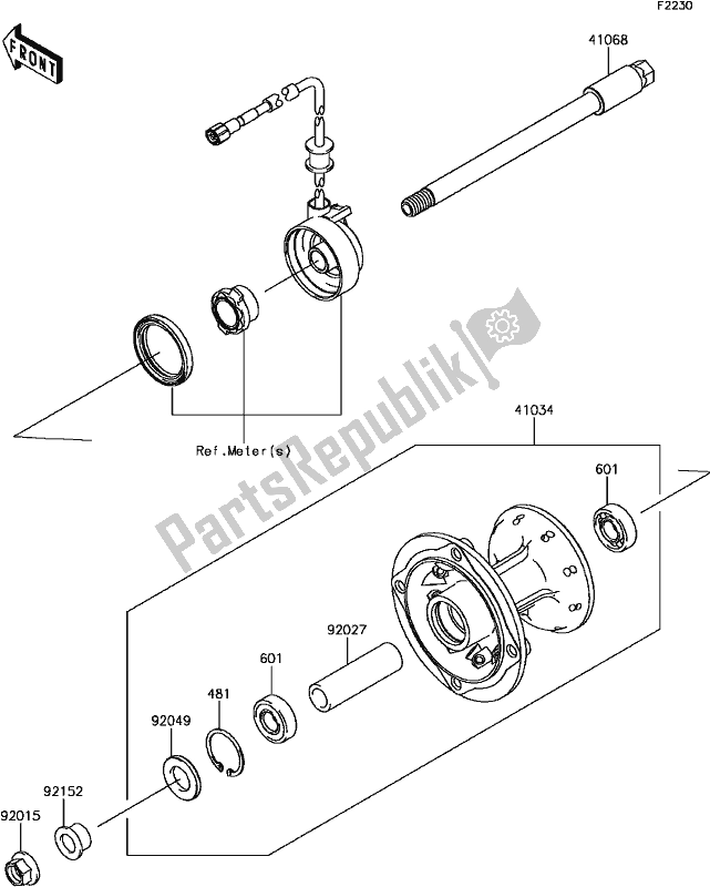 Tutte le parti per il E-12front Hub del Kawasaki KLX 250S 2017