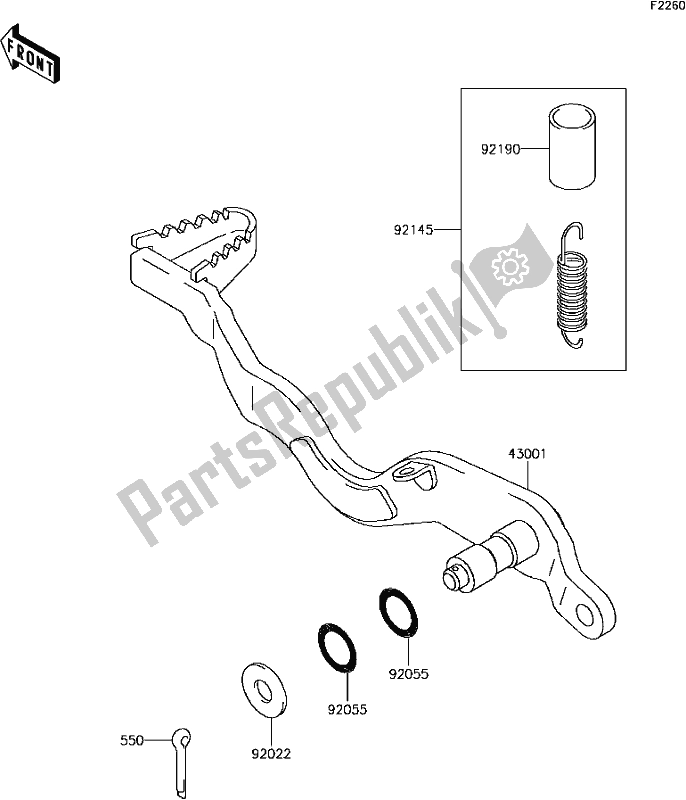 All parts for the E-14brake Pedal of the Kawasaki KLX 250S 2017