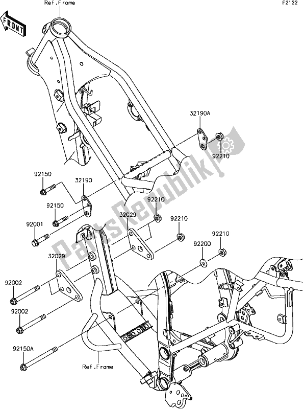 Todas las partes para E-4 Engine Mount de Kawasaki KLX 250S 2017