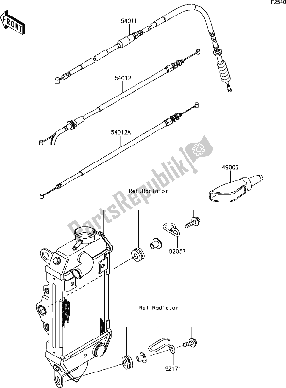 Tutte le parti per il F-12cables del Kawasaki KLX 250S 2017