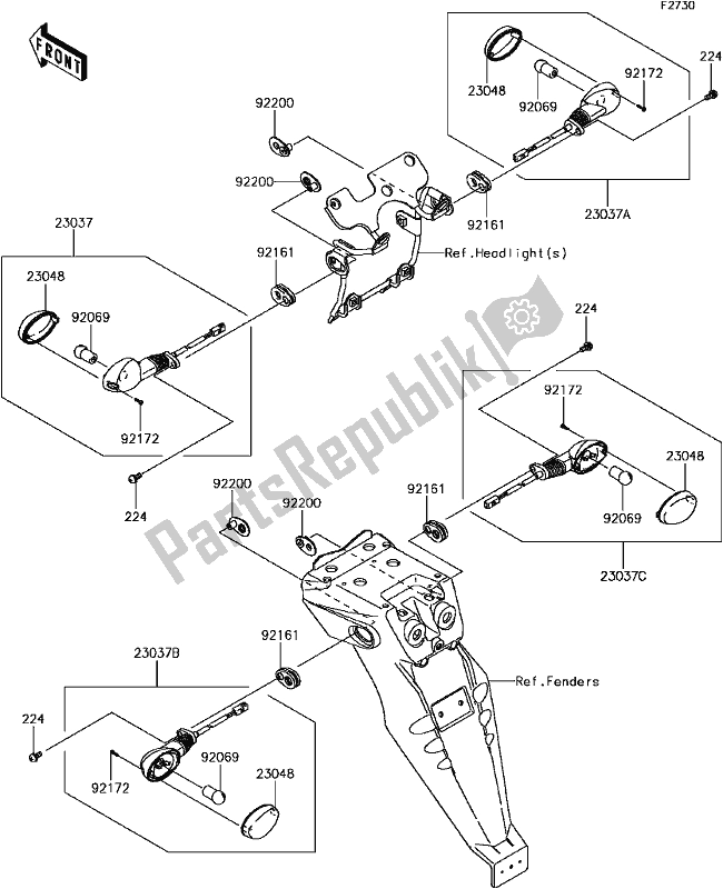 Alle onderdelen voor de G-4 Turn Signals van de Kawasaki KLX 250S 2017