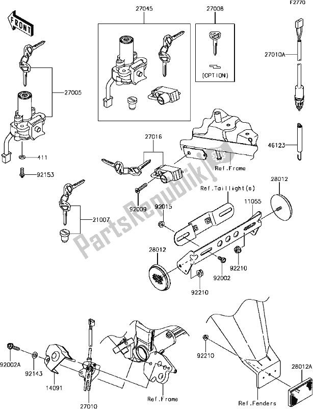 Wszystkie części do G-6 Ignition Switch Kawasaki KLX 250S 2017