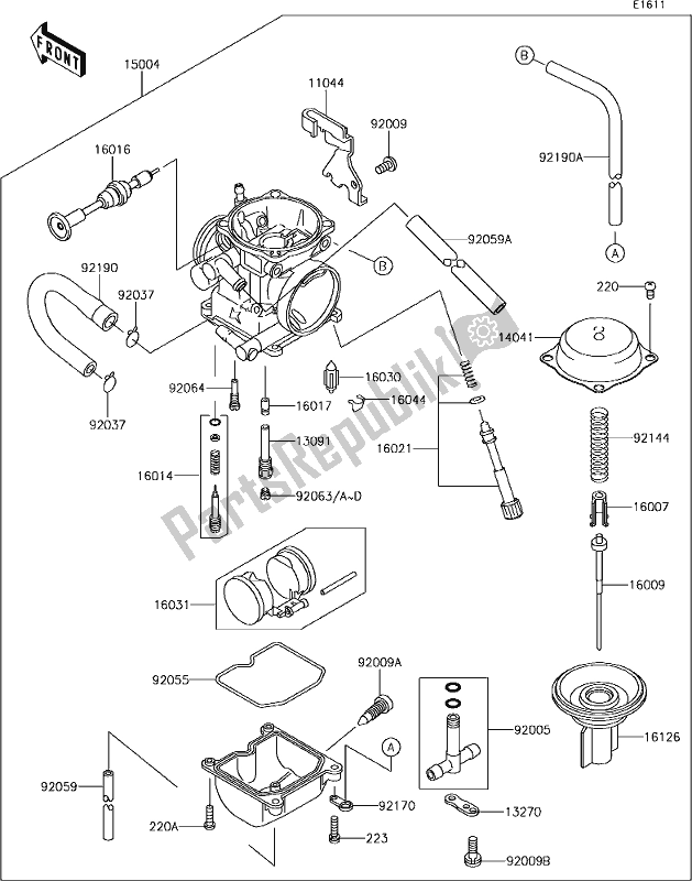 Wszystkie części do 15 Carburetor Kawasaki KLX 250S 2018