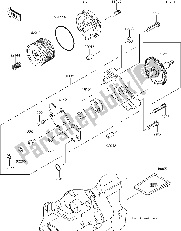 Tutte le parti per il 16 Oil Pump del Kawasaki KLX 250S 2018