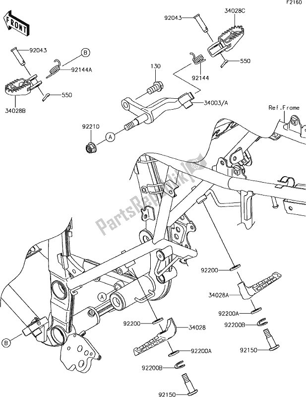 Todas las partes para 29 Footrests de Kawasaki KLX 250S 2018