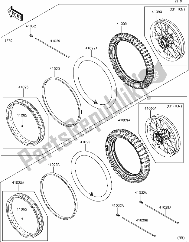 All parts for the 32 Tires of the Kawasaki KLX 250S 2018