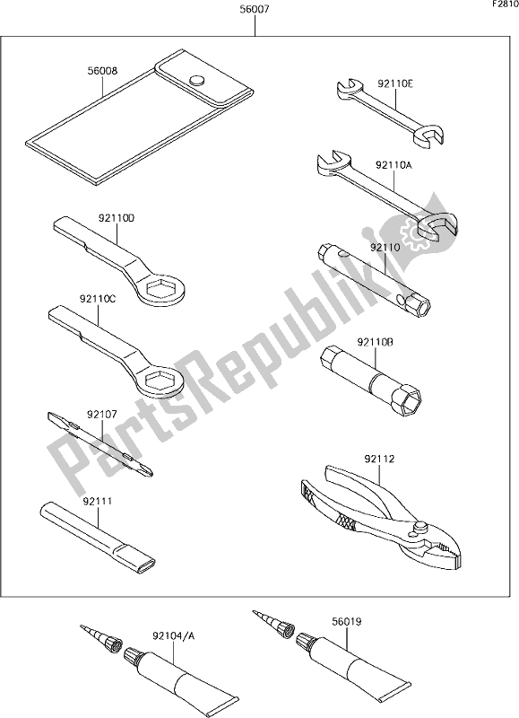 All parts for the 52 Owner's Tools of the Kawasaki KLX 250S 2018