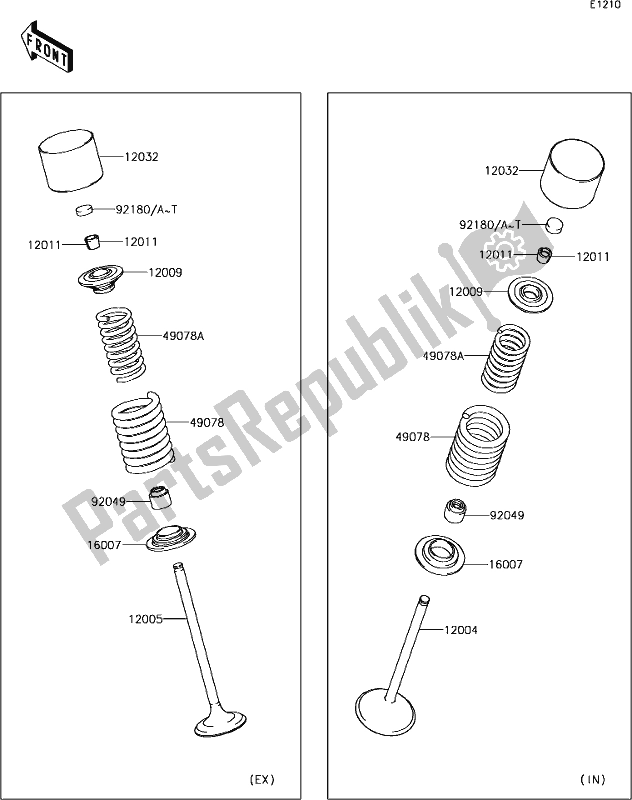 All parts for the 6 Valve(s) of the Kawasaki KLX 250S 2018