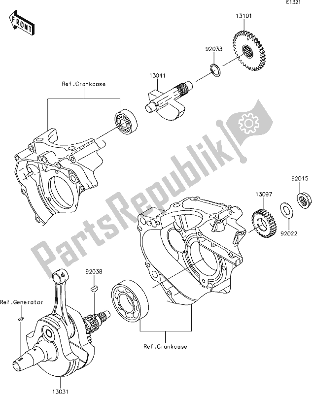 All parts for the 8 Crankshaft of the Kawasaki KLX 250S 2018