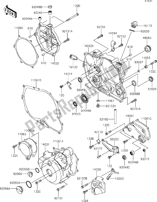 Tutte le parti per il 14-1engine Cover(s) del Kawasaki KLX 250S 2019