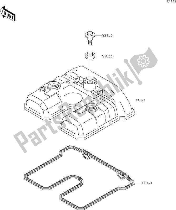 All parts for the 2 Cylinder Head Cover of the Kawasaki KLX 250S 2019