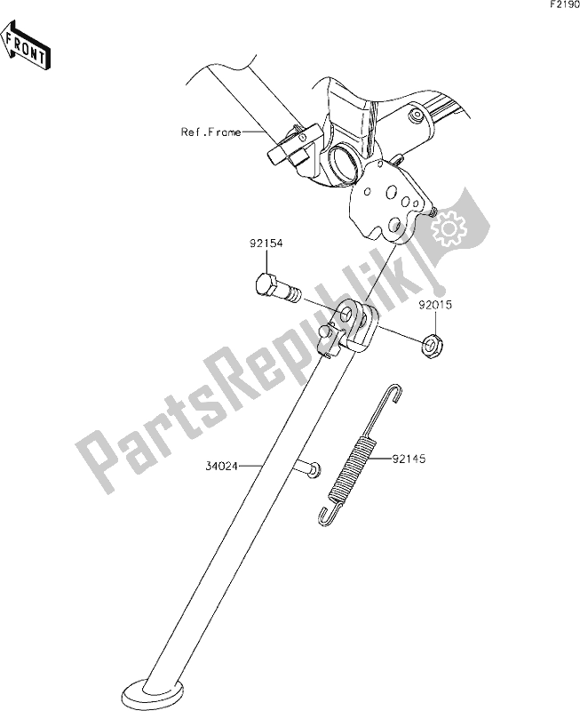 All parts for the 29 Stand(s) of the Kawasaki KLX 250S 2019