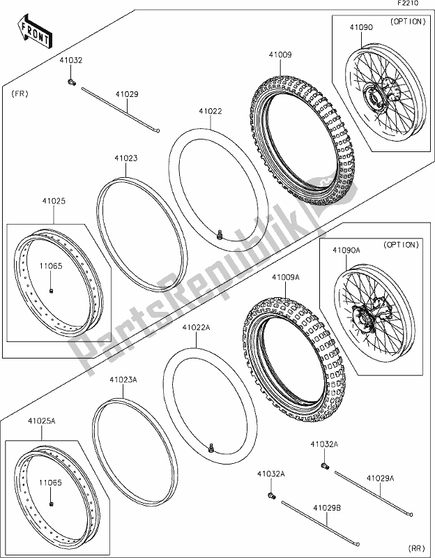 Tutte le parti per il 30 Tires del Kawasaki KLX 250S 2019