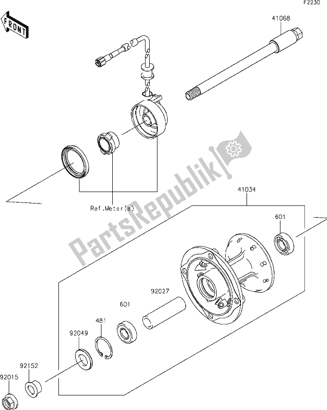 Tutte le parti per il 31 Front Hub del Kawasaki KLX 250S 2019