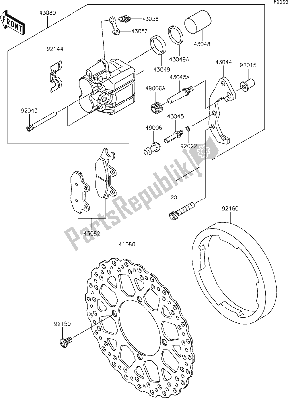 All parts for the 35 Front Brake of the Kawasaki KLX 250S 2019