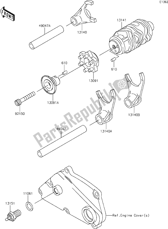 Todas las partes para 11 Gear Change Drum/shift Fork(s) de Kawasaki KLX 250S 2020